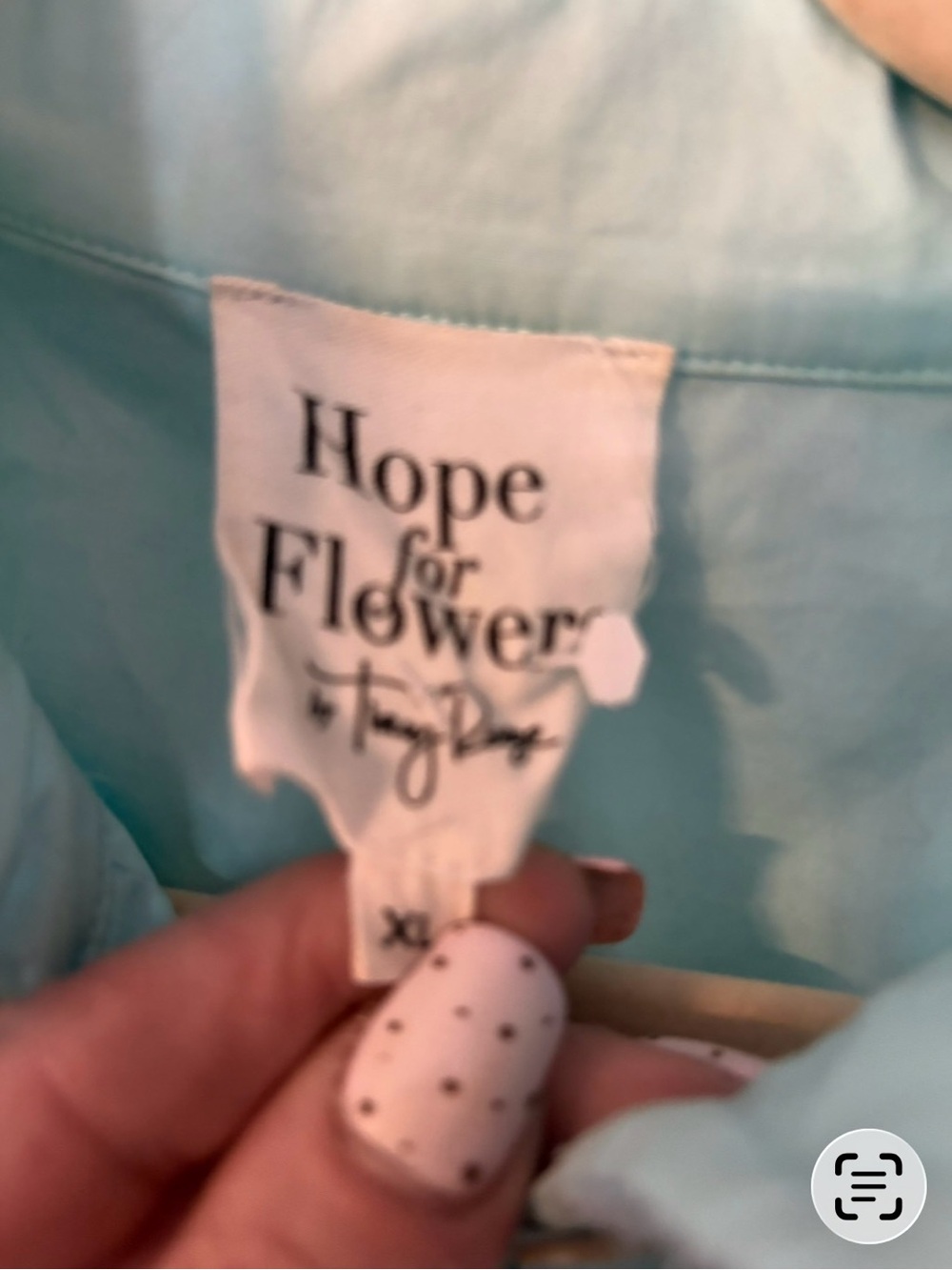 Hope for Flowers Tracy Reese XL Light Blue Organic cotton Crochet-Edge Blouse - Picture 7 of 9